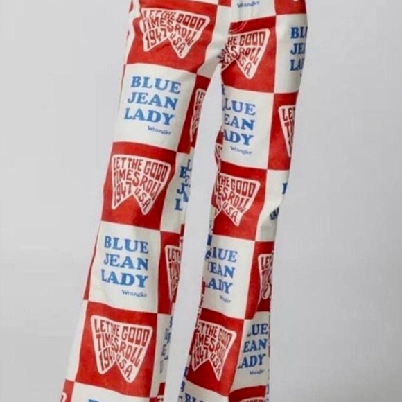 Wrangler Red and Blue Graphic Print Pants